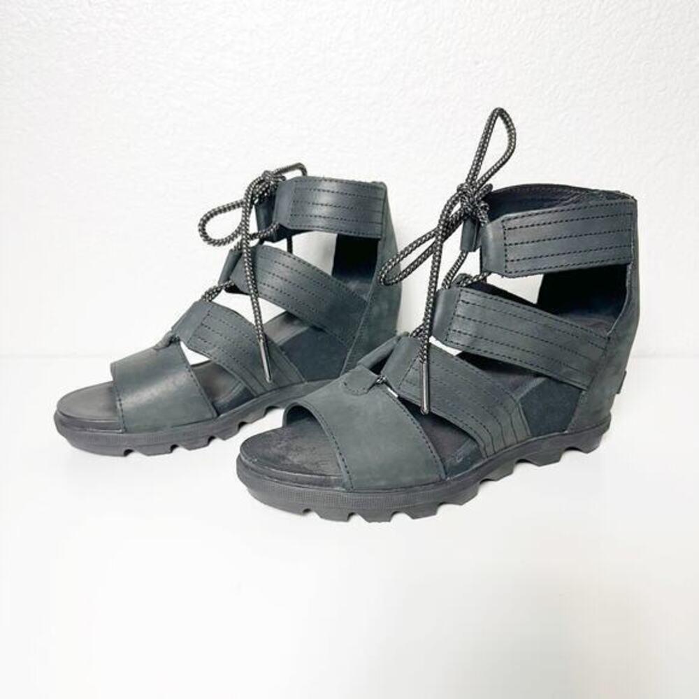 Sorel Womens Joanie II Lace Up Gladiator‎ Wedge Sandals in Black Size 8.5 - Picture 10 of 10